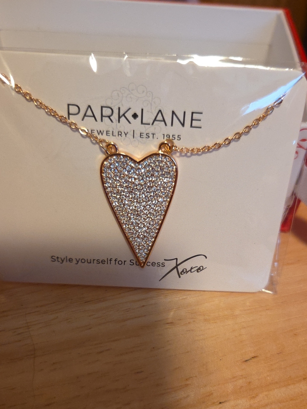 Park Lane Rose Gold Pave Heart Pendant Necklace